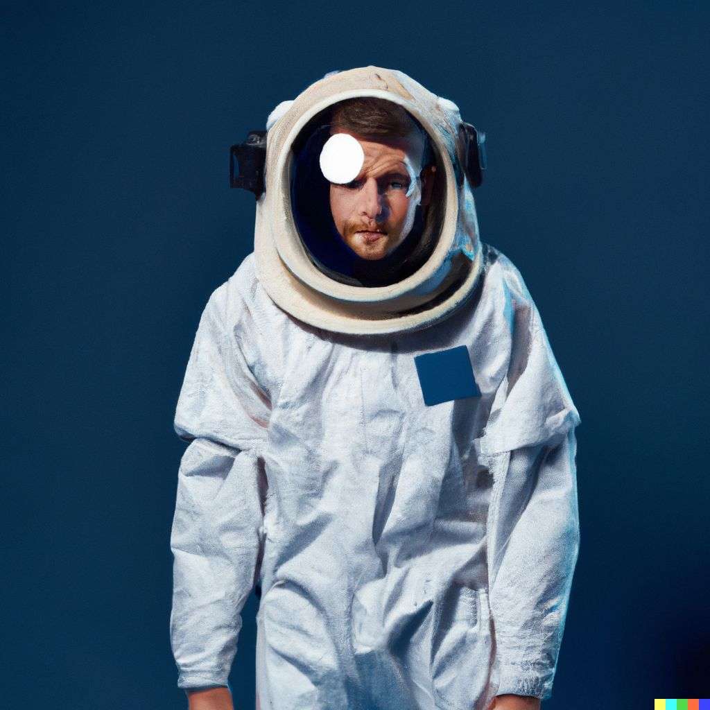 an astronaut, photograph, studio lighting